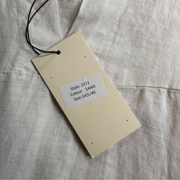 Terzo Millennio Sand Linen Made in Italy Shift Dress - Picture 6 of 9